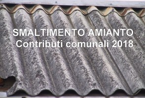 Smaltimento amianto, contributi comunali 2018